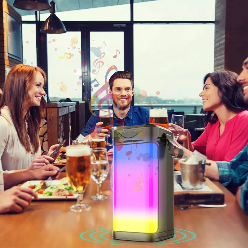 Super Bass Tws Wireless Outdoor Camping Portable Mini Led Light Speaker